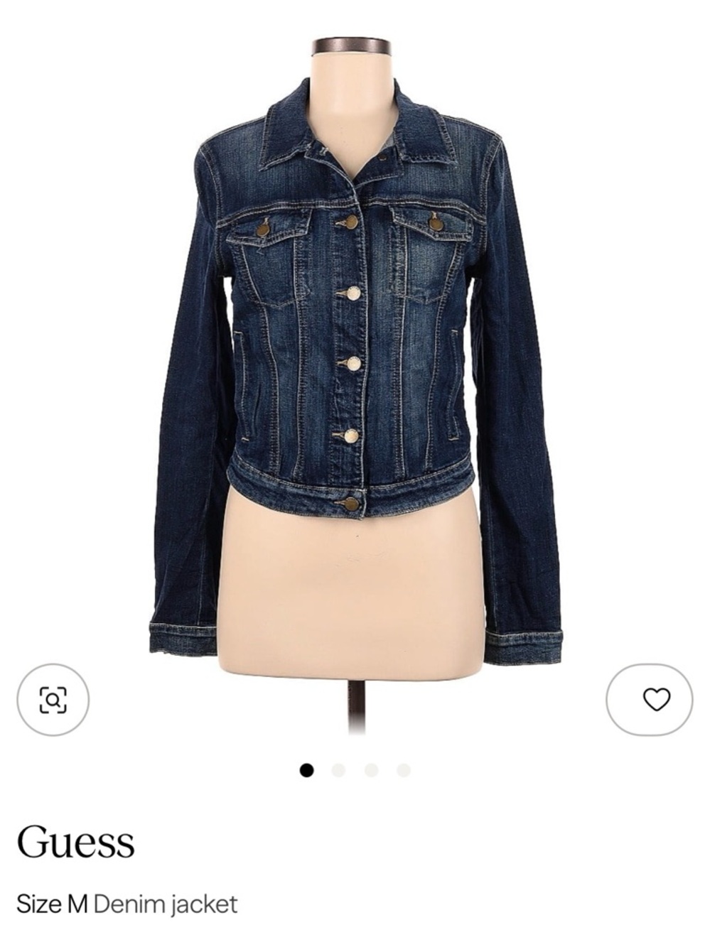 GUESS Women's Dark Blue Denim Jacket M